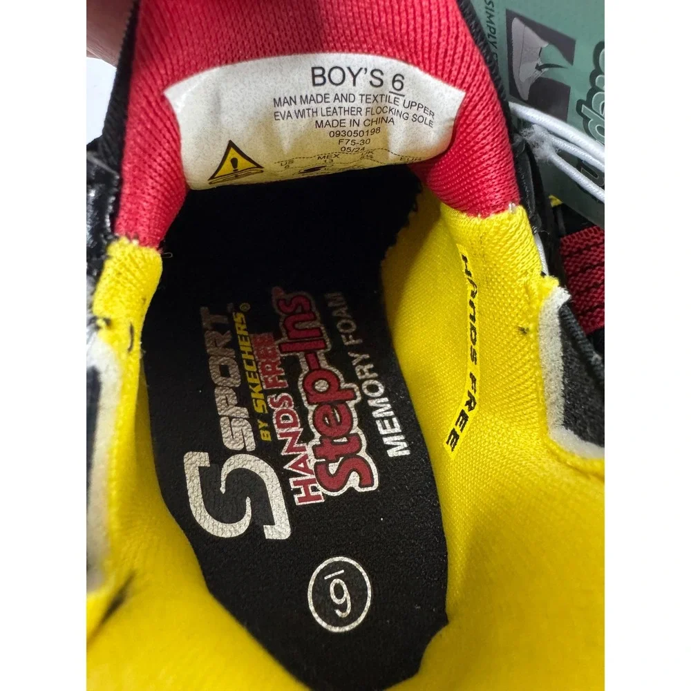 S Sport by Skechers Kaleb Light Up‎ Shoes Step-Ins Black Toddler Boy Size 6 NWT